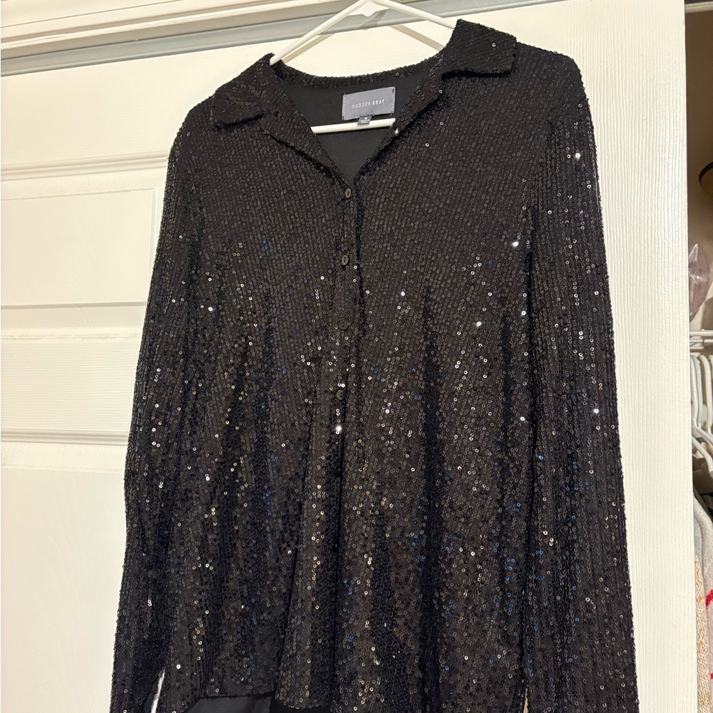 Black Sequin Women's Top